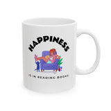 Bookish Mug: Happiness is in Reading Books | Ceramic Mug 11oz