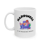 Bookish Mug: Happiness is in Reading Books | Ceramic Mug 11oz