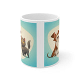 Cat and Dog Mug | Keepsake Mug | Novelty Mug | Ceramic Mug 11oz