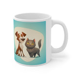 Cat and Dog Mug | Keepsake Mug | Novelty Mug | Ceramic Mug 11oz