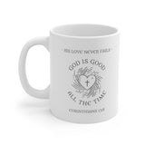 A Mug of Faith: God's Love Never Fails | Ceramic Mug 11oz