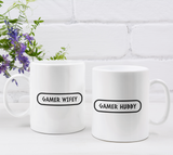 Couple's Mugs: Gamer Girl/Boy Wife/Husband (Gaming Couple) | 2 x Ceramic Mug 11oz per Set