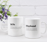 Couple's Mugs: Definition of Wife/Husband | 2 x Ceramic Mug 11oz per Set