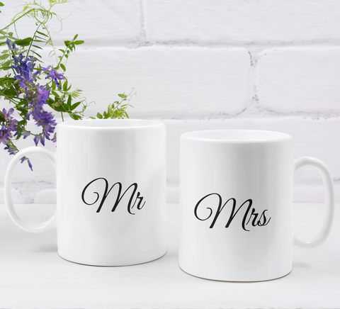 Couple's Mugs: Mr and Mrs | 2 x Ceramic Mug 11oz per Set