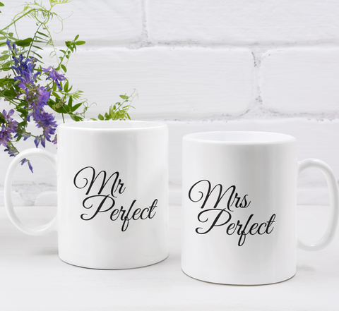 Couple's Mugs: Mr and Mrs Perfect | 2 x Ceramic Mug 11oz per Set
