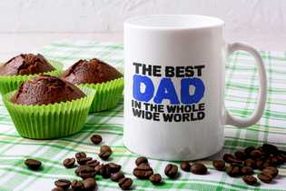 A Mug for Him: Best Dad in the Whole Wide World | Father's Day Mug | Keepsake Mug | Novelty Mug | Ceramic Mug 11oz