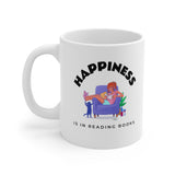 Bookish Mug: Happiness is in Reading Books | Ceramic Mug 11oz